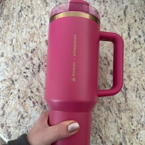 Stanley x Starbucks Berry Pink Tumbler with Handle